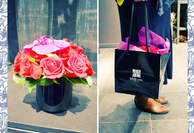 roses and bag