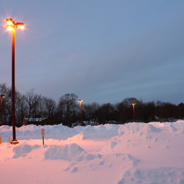 snowy parking lot