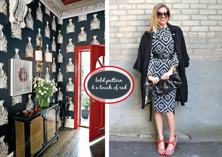 bold pattern & red accent