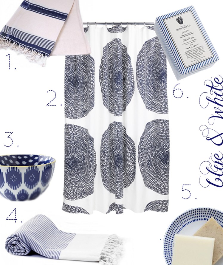 bathroom blue and white