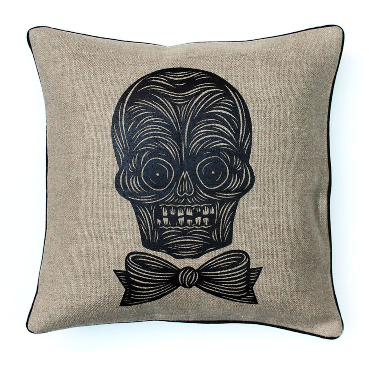 Patch NYC skull pillow