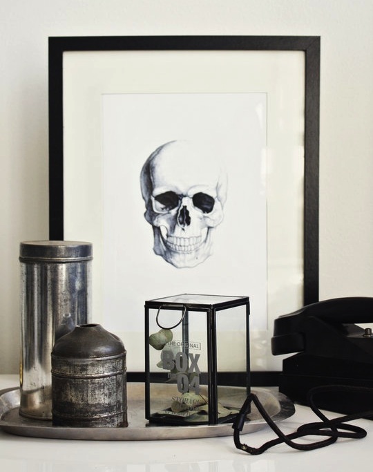framed skull print