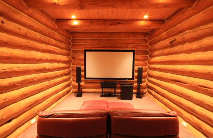 log cabin video room