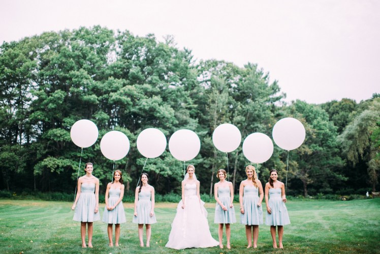 bridesmaids and balloons